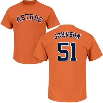 Men's Houston Astros Randy Johnson ＃51 Roster Name & Number T-Shirt - Orange