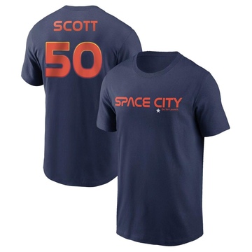 Men's Houston Astros Tayler Scott ＃50 2022 City Connect Name & Number T-Shirt - Navy