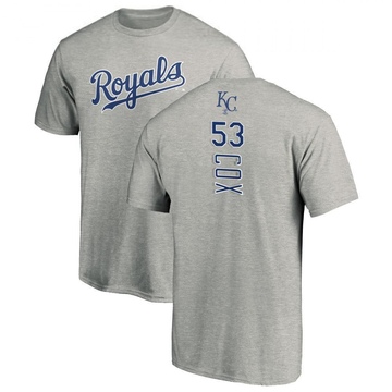 Men's Kansas City Royals Austin Cox ＃53 Backer T-Shirt Ash