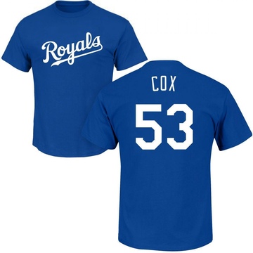 Men's Kansas City Royals Austin Cox ＃53 Roster Name & Number T-Shirt - Royal