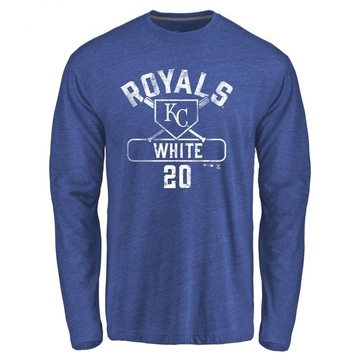 Men's Kansas City Royals Frank White ＃20 Base Runner Long Sleeve T-Shirt - Royal