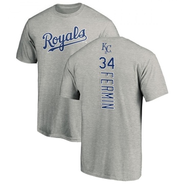 Men's Kansas City Royals Freddy Fermin ＃34 Backer T-Shirt Ash