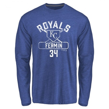 Men's Kansas City Royals Freddy Fermin ＃34 Base Runner Long Sleeve T-Shirt - Royal