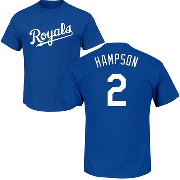 Men's Kansas City Royals Garrett Hampson ＃2 Roster Name & Number T-Shirt - Royal