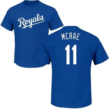 Men's Kansas City Royals Hal Mcrae ＃11 Roster Name & Number T-Shirt - Royal