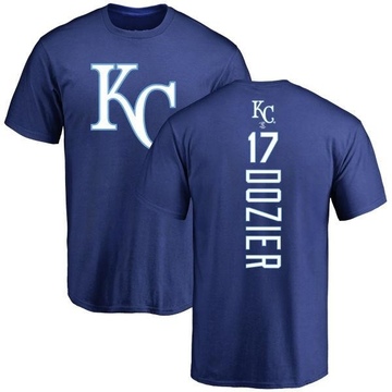 Men's Kansas City Royals Hunter Dozier ＃17 Backer T-Shirt - Royal