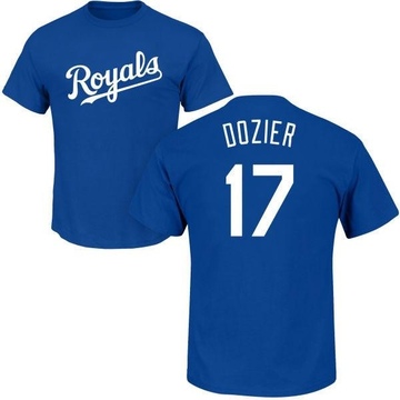 Men's Kansas City Royals Hunter Dozier ＃17 Roster Name & Number T-Shirt - Royal