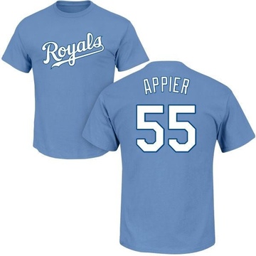 Men's Kansas City Royals Kevin Appier ＃55 Roster Name & Number T-Shirt - Light Blue