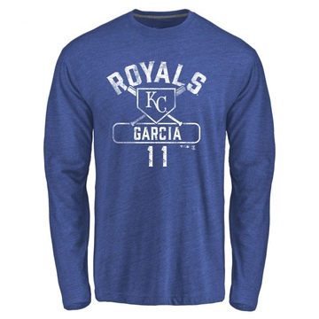 Men's Kansas City Royals Maikel Garcia ＃11 Base Runner Long Sleeve T-Shirt - Royal