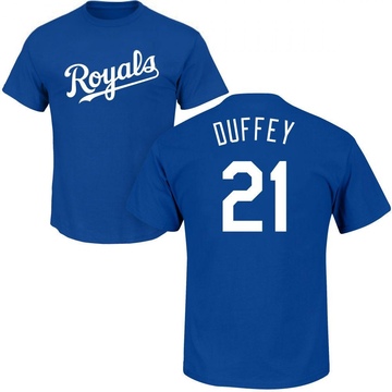 Men's Kansas City Royals Tyler Duffey ＃21 Roster Name & Number T-Shirt - Royal