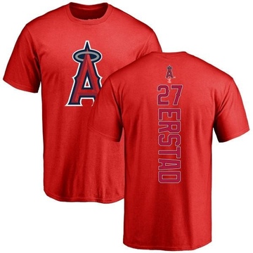 Men's Los Angeles Angels Darin Erstad ＃27 Backer T-Shirt - Red