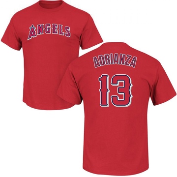 Men's Los Angeles Angels Ehire Adrianza ＃13 Roster Name & Number T-Shirt - Red