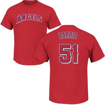 Men's Los Angeles Angels Jaime Barria ＃51 Roster Name & Number T-Shirt - Red