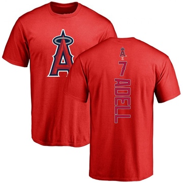 Men's Los Angeles Angels Jo Adell ＃7 Backer T-Shirt - Red