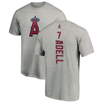Men's Los Angeles Angels Jo Adell ＃7 Backer T-Shirt Ash