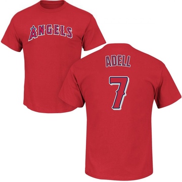 Men's Los Angeles Angels Jo Adell ＃7 Roster Name & Number T-Shirt - Red