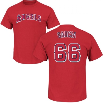 Men's Los Angeles Angels Luis Garcia ＃66 Roster Name & Number T-Shirt - Red