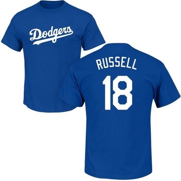 Men's Los Angeles Dodgers Bill Russell ＃18 Roster Name & Number T-Shirt - Royal