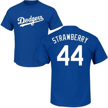 Men's Los Angeles Dodgers Darryl Strawberry ＃44 Roster Name & Number T-Shirt - Royal