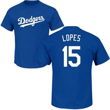 Men's Los Angeles Dodgers Davey Lopes ＃15 Roster Name & Number T-Shirt - Royal