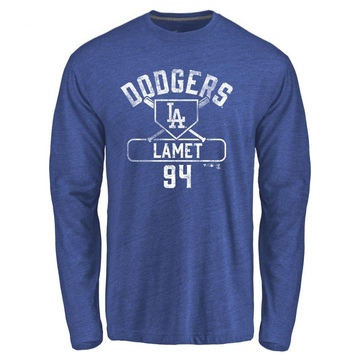 Men's Los Angeles Dodgers Dinelson Lamet ＃94 Base Runner Long Sleeve T-Shirt - Royal