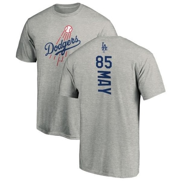 Men's Los Angeles Dodgers Dustin May ＃85 Backer T-Shirt Ash