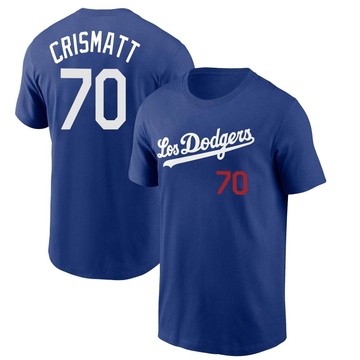 Men's Los Angeles Dodgers Nabil Crismatt ＃70 2022 City Connect Name & Number T-Shirt - Royal