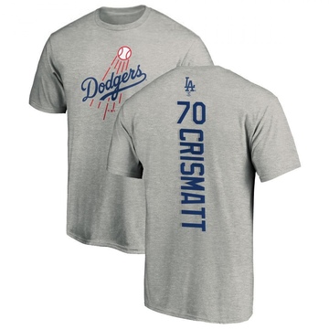 Men's Los Angeles Dodgers Nabil Crismatt ＃70 Backer T-Shirt Ash