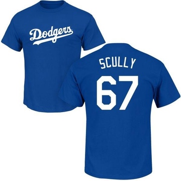 Men's Los Angeles Dodgers Vin Scully ＃67 Roster Name & Number T-Shirt - Royal