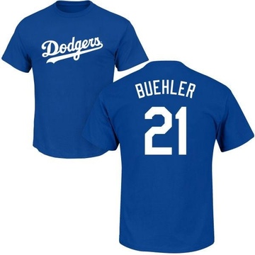Men's Los Angeles Dodgers Walker Buehler ＃21 Roster Name & Number T-Shirt - Royal