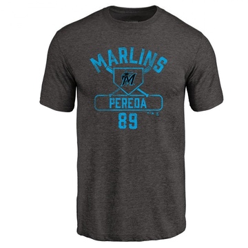 Men's Miami Marlins Jhonny Pereda ＃89 Base Runner T-Shirt - Black