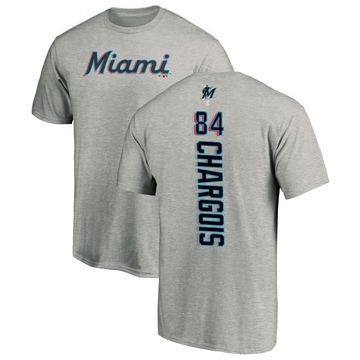 Men's Miami Marlins JT Chargois ＃84 Backer T-Shirt Ash
