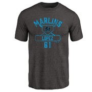 Men's Miami Marlins Otto Lopez ＃61 Base Runner T-Shirt - Black