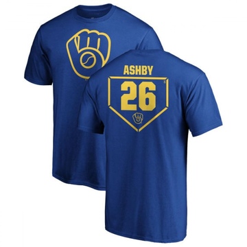 Men's Milwaukee Brewers Aaron Ashby ＃26 RBI T-Shirt - Royal