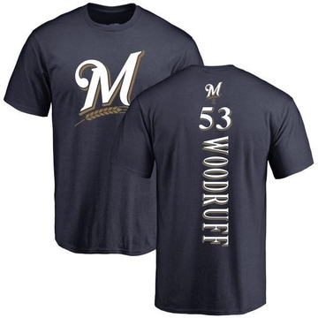 Men's Milwaukee Brewers Brandon Woodruff ＃53 Backer T-Shirt - Navy