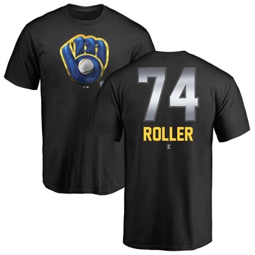 Men's Milwaukee Brewers Chris Roller ＃74 Midnight Mascot T-Shirt - Black