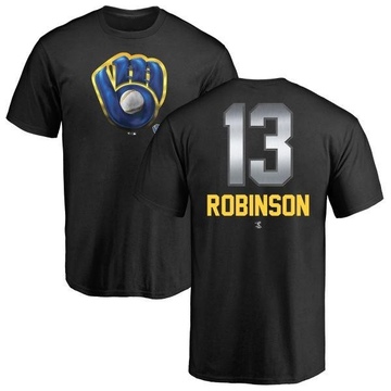 Men's Milwaukee Brewers Glenn Robinson ＃13 Midnight Mascot T-Shirt - Black