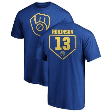Men's Milwaukee Brewers Glenn Robinson ＃13 RBI T-Shirt - Royal
