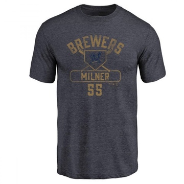 Men's Milwaukee Brewers Hoby Milner ＃55 Base Runner T-Shirt - Navy