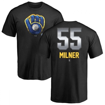 Men's Milwaukee Brewers Hoby Milner ＃55 Midnight Mascot T-Shirt - Black