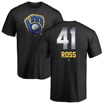 Men's Milwaukee Brewers Joe Ross ＃41 Midnight Mascot T-Shirt - Black