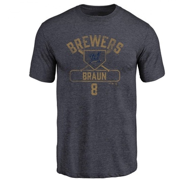Men's Milwaukee Brewers Ryan Braun ＃8 Base Runner T-Shirt - Navy