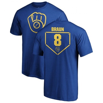 Men's Milwaukee Brewers Ryan Braun ＃8 RBI T-Shirt - Royal