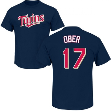 Men's Minnesota Twins Bailey Ober ＃17 Roster Name & Number T-Shirt - Navy