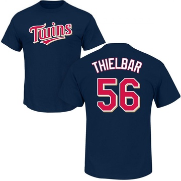 Men's Minnesota Twins Caleb Thielbar ＃56 Roster Name & Number T-Shirt - Navy