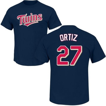 Men's Minnesota Twins David Ortiz ＃27 Roster Name & Number T-Shirt - Navy