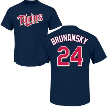 Men's Minnesota Twins Tom Brunansky ＃24 Roster Name & Number T-Shirt - Navy