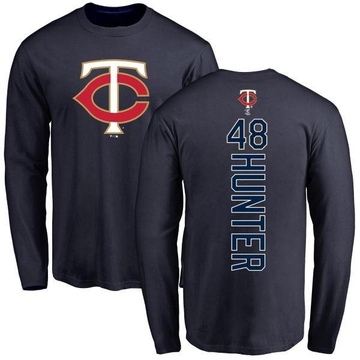 Men's Minnesota Twins Torii Hunter ＃48 Backer Long Sleeve T-Shirt - Navy