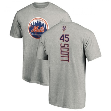 Men's New York Mets Christian Scott ＃45 Backer T-Shirt Ash
