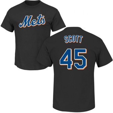 Men's New York Mets Christian Scott ＃45 Roster Name & Number T-Shirt - Black
